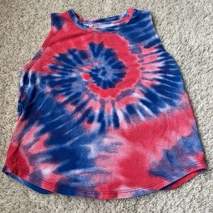 🎇🎆3for$9 girls red and blue tie dye tank top- M
